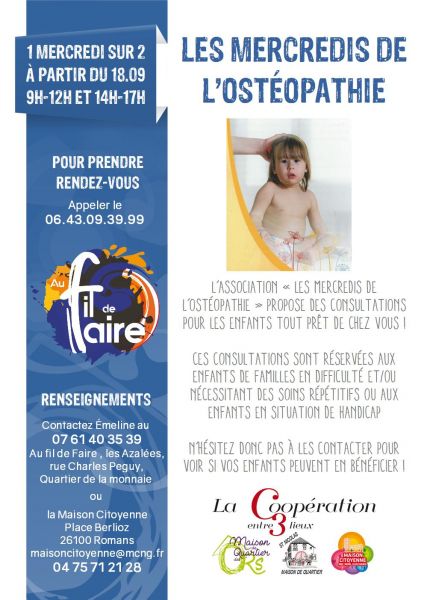 affiche mercredis ostéopathie