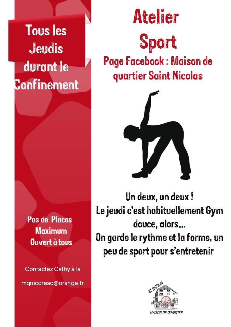 Jeudi sport Atelier sport du jeudi