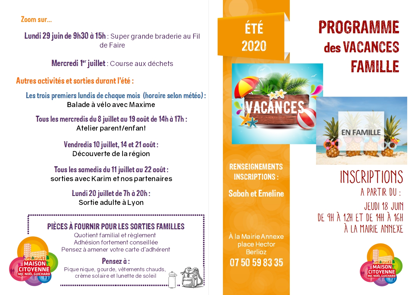 prog vacances été Famille