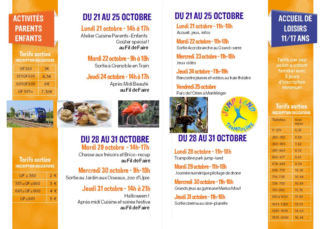 programme Automne 19 verso