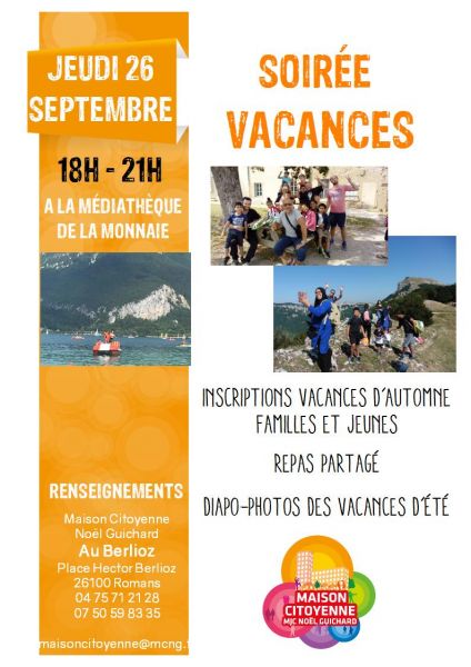 2019 09 26 Soirée Photos Inscription vacances