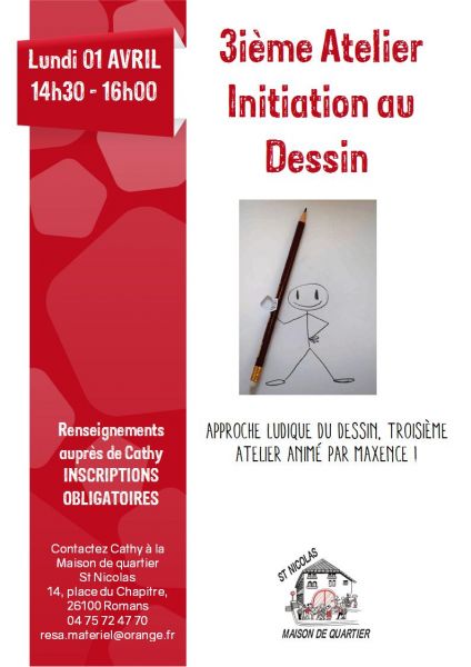 affiche Atelier dessin approche ludique