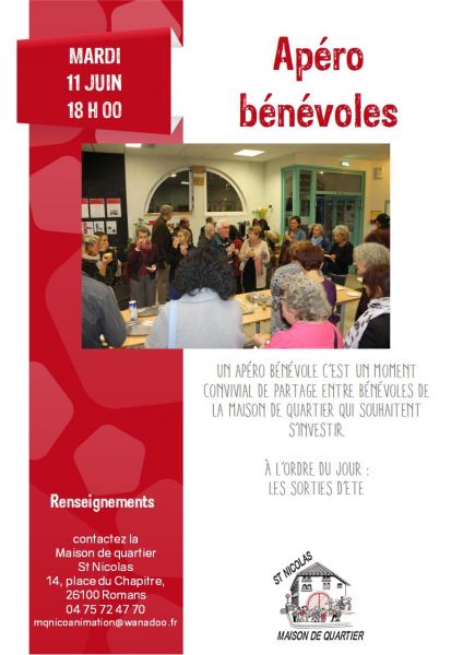 Affiche apéro bénévoles 11 JUIN 2019