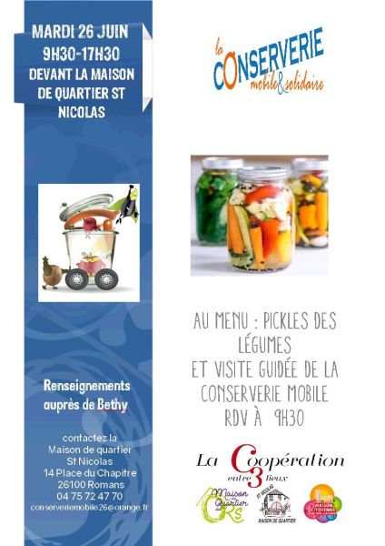 Animation Conserverie 26 Juin Mdq