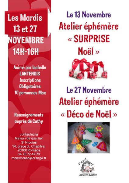 Atelier Fimo éphémère Noël