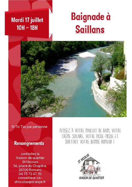 Sortie Baignade à saillans