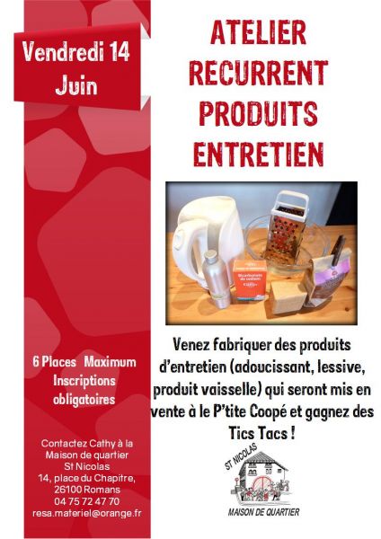 affiche PRODUITS ENTRETIEN 14 JUIN