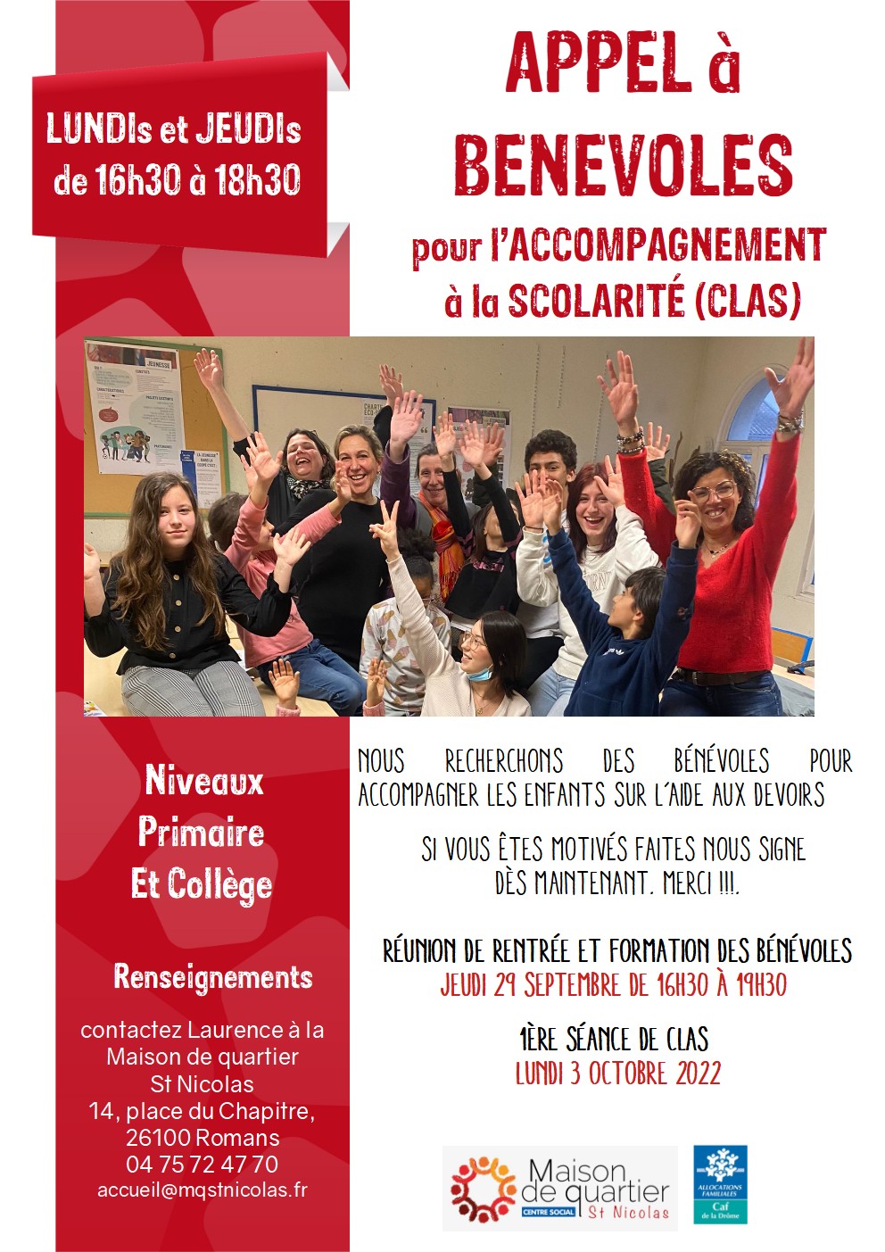 recherche bénévoles du CLAS