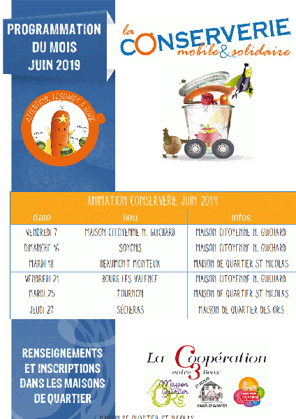 programme juin conserverie